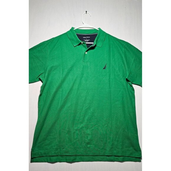 Nautica Polo Shirt Men’s Large Green Deck Short Sleeve Casual New Without Tag - Picture 1 of 3